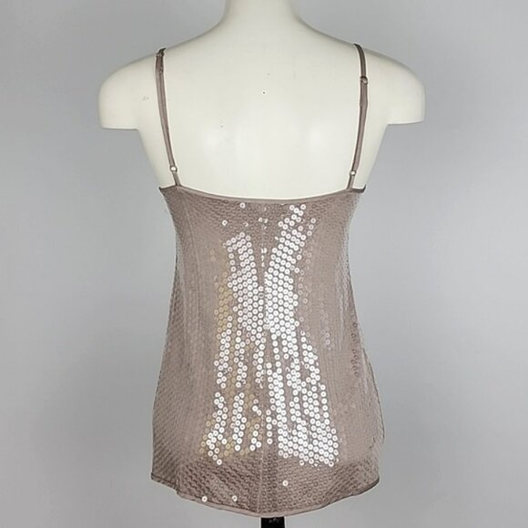 NWT Rozae Nichols No Dart Cami Oyster Taupe Sequined Size XS - Picture 2 of 16